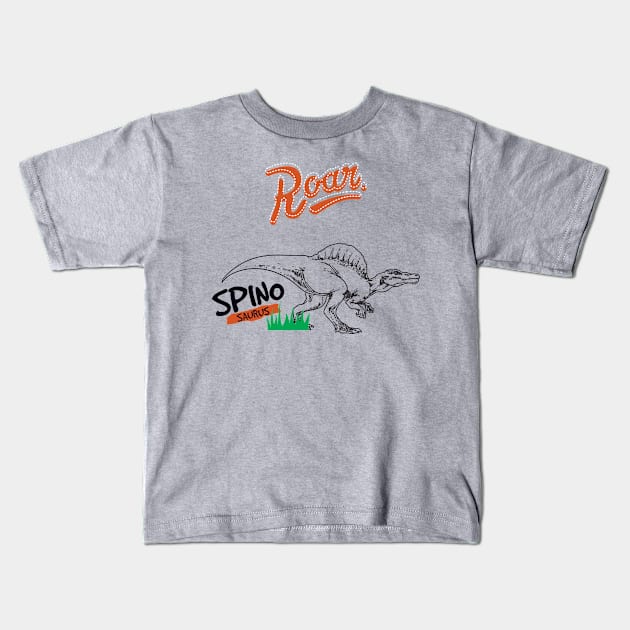 Spinosaurus Roar Kids T-Shirt by BullBee